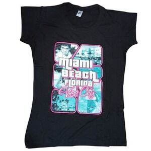 Scarface x GTA Miami Beach Florida Vice City Black T-Shirt Size Medium